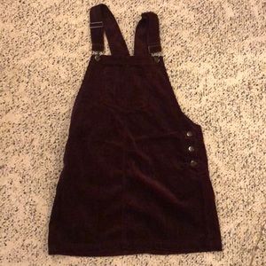 forever 21 maroon corduroy overall dress